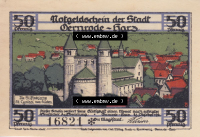 Notgeldscheine aus Gernrode 1921, 50 Pfennig 6 (1) Sammlung