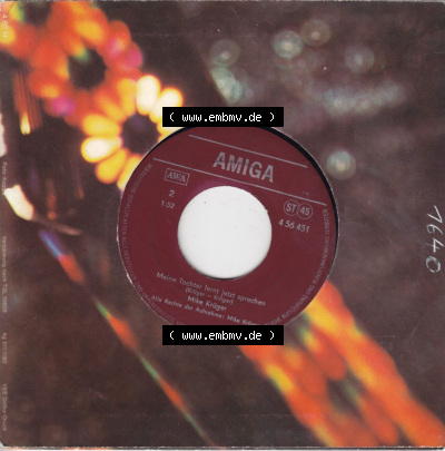 Amiga Schallplatten: Amiga 1980, Mike Krüger mit Der Nippel und Meine Tochter Lernt Jetzt Sprechen. Rückseite der Schallplatte... Sammlung