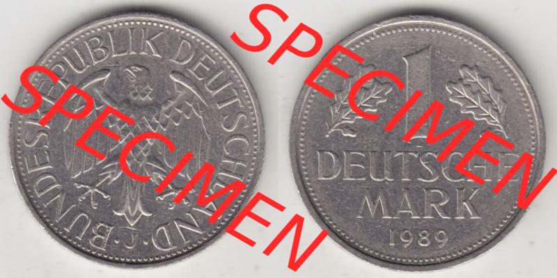 Münzen Deutschland 1950-2001, 1 Deutsche Mark 1989 J (3) Sammlung