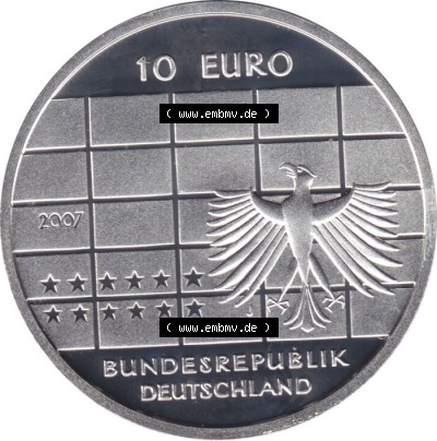 Münzen Euromünzen 2007, Deutschland 10 Euro Sondermünze 2007 (Stück 4), 50 Jahre Deutsche Bank (1) Sammlung