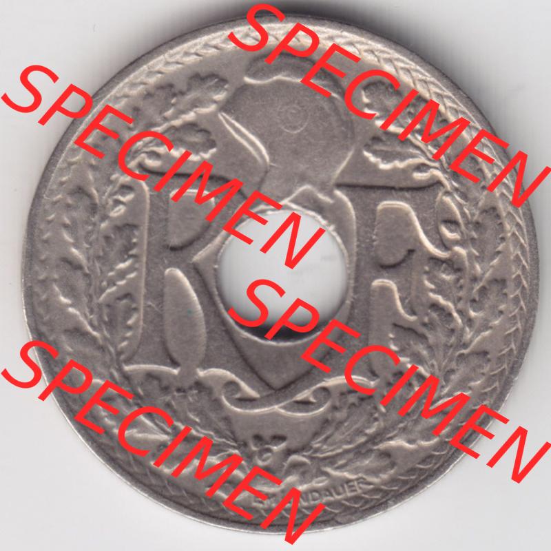 Münzen Frankreich Eurovorläufer, Umlaufmünze vor Euroeinführung 1917-1938, 10 Centimes, Cent 1933. Rückseite einer Münze aus Europa als Digitales... Sammlung