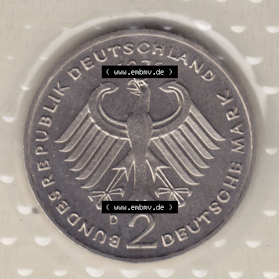 Münzen Deutschland Münzsätze Deutsche Mark Stempelglanz 1976, 2 Mark Konrad Adenauer (2) (1) Sammlung