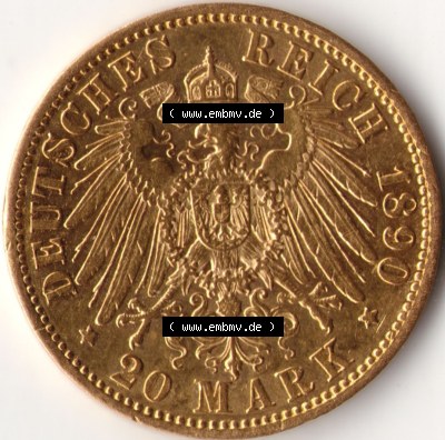 Münzen Deutsches Kaiserreich Goldmünze 1890 (1) Sammlung