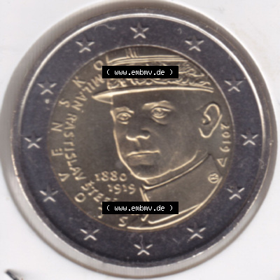Münzen Euromünzen 2 Euro 2019, Slowakei Milan Rastislav Stefanik (1) Sammlung