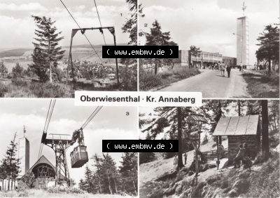 Ansichtskarte Oberwiesenthal Blick vom Fichtelberg auf Oberwiesenthal, Fichtelberghaus (1) Sammlung