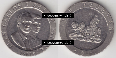 Münzen Spanien Eurovorläufer, Umlaufmünze vor Euroeinführung 1990-1990, Peseteas - Peseten 1990 (3) Sammlung