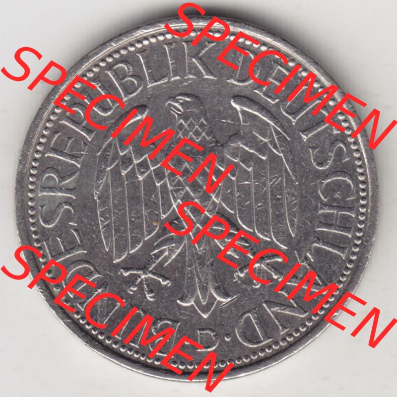 Münzen Deutschland 1950-2001, 1 Deutsche Mark 1990 D. Rückseite der Münze aus Deutschland Sammlung