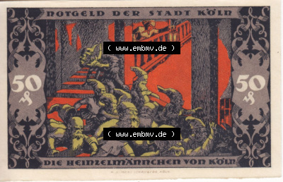 Notgeldscheine aus Köln Heinzelmännchen-Serie 1922-1922, E II 50 Pfennig Heinzelmänchen (1) Sammlung
