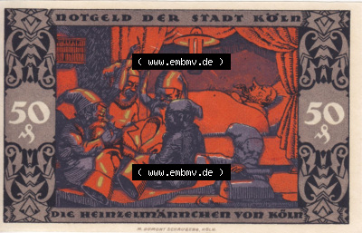 Notgeldscheine aus Köln Heinzelmännchen-Serie 1922-1922, F I 50 Pfennig Heinzelmänchen (3) Sammlung