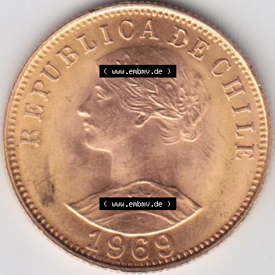 Münzen Chile Goldmünze 1969 (2) Sammlung