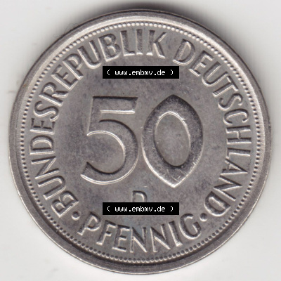 Münzen Deutschland 50 Pfennig der Deutschen Mark 1950-2001, 50 Pfennig 1981 D (1) Sammlung