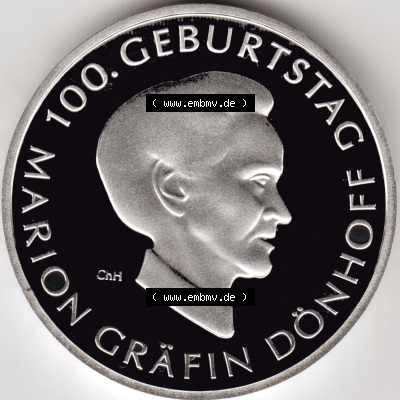 Münzen Euromünzen 2009, Deutschland 10 Euro Sondermünze 2009 (Stück 6), Marion Dönhoff (2) Sammlung