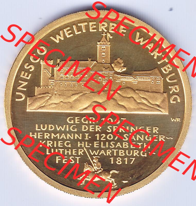 Münzen Deutschland 100 Euro Goldmünzen 2011. Vorderseite und Rückseite Nebeneinander einer Münze aus Europa dem Deutschen Kaiserreich als Digitales Bild / Bildmaterial zum... Sammlung