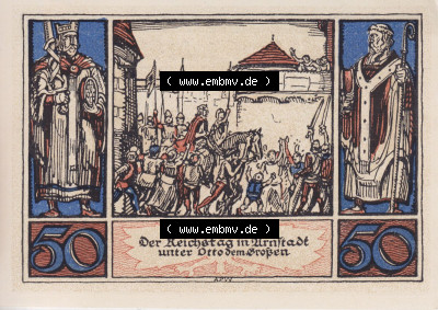 Notgeldscheine aus Arnstedt 1921, 50 Pfennig A (2) Sammlung