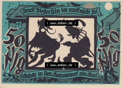 Notgeldscheine aus Lichtenstein-Callnberg 1921, Nr. 4, Auch Webersein ist auch nicht für (2) Sammlung
