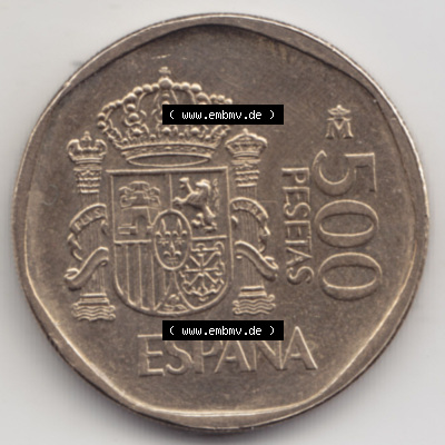 Münzen Spanien Eurovorläufer, Umlaufmünze vor Euroeinführung 1987-1990, 500 Peseten 1988 (1) Sammlung