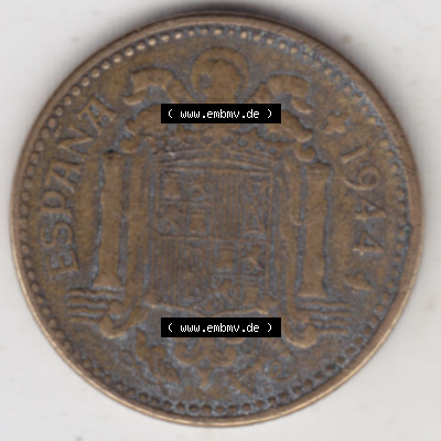 Münzen Spanien Eurovorläufer, Umlaufmünze vor Euroeinführung 1944-1944, 1 Pesete 1944 (2) Sammlung