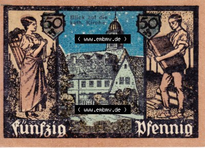 Notgeldscheine aus Grünberg 1921, 50 Pfennig 3 (2) Sammlung