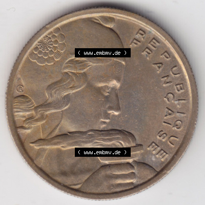Münzen Frankreich Eurovorläufer, Umlaufmünze vor Euroeinführung 1954-1958, 100 Francs, Franken Typ II 1955. Rückseite einer... Sammlung