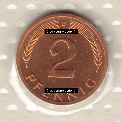 Münzen Deutschland Münzsätze Deutsche Mark Stempelglanz 1976, 2 Pfennig (1) Sammlung