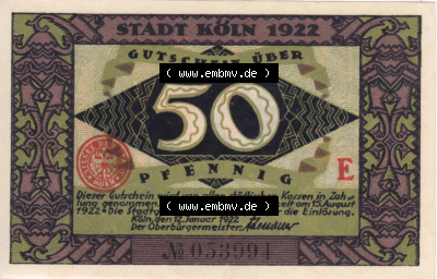 Notgeldscheine aus Köln Heinzelmännchen-Serie 1922-1922, E II 50 Pfennig Die Heinzelmännchen von Köln (2) Sammlung