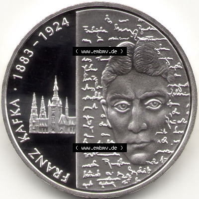 Münzen Euromünzen 2008, Deutschland 10 Euro Sondermünze 2008 (Stück 3), 10 Euro Kafka (1) Sammlung