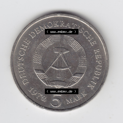 Münzen Deutschland DDR 5 Mark-Sondermünze 1972, 5 Mark DDR-Gedenkmünz Meissen (2) Sammlung