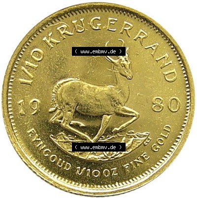Münzen Südafrika Goldmünze 1980 (1) Sammlung