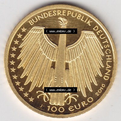 Münzen Deutschland 100 Euro Goldmünzen 2016. Rückseite einer Münze aus dem Deutschen Kaiserreich in Europa als Digitales Bild... Sammlung