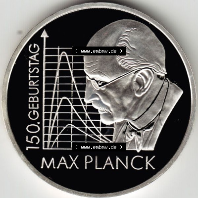Münzen Euromünzen 2008, Deutschland 10 Euro Sondermünze 2008 (Stück 2), Max Planck (1) Sammlung