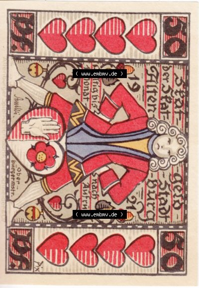 Notgeldscheine aus Altenburg Skat Älteste Kirche Bartholomä 1089 (2) Sammlung