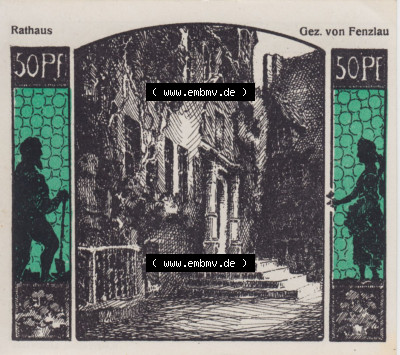 Notgeldscheine aus Quedlinburg 1922, 50 Pfennig Rathaus (1) Sammlung