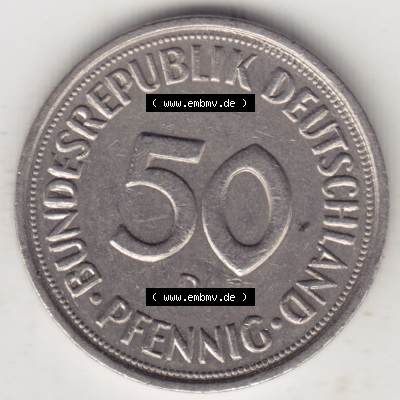 Münzen Deutschland 50 Pfennig der Deutschen Mark 1950-2001, 50 Pfennig 1993 D (1) Sammlung