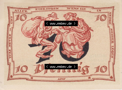 Notgeldscheine aus Arnstedt 1921, 10 Pfennig n (2) Sammlung