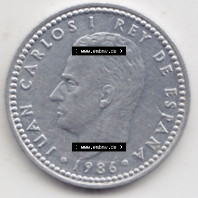 Münzen Spanien Eurovorläufer, Umlaufmünze vor Euroeinführung 1982-1989, 1 Pesete 1986 (2) Sammlung