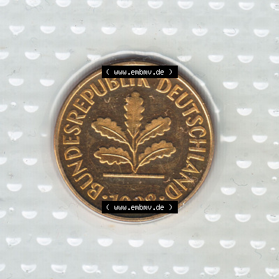 Münzen Deutschland Münzsätze Deutsche Mark Stempelglanz 1998, 5 Pfennig (2) Sammlung