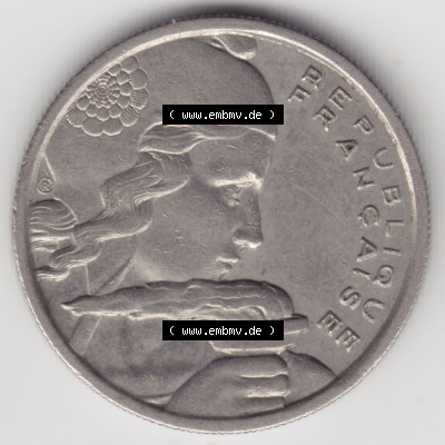Münzen Frankreich Eurovorläufer, Umlaufmünze vor Euroeinführung 1954-1958; 100 Francs, Franken Typ I. 1955. Rückseite einer... Sammlung