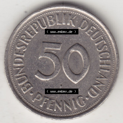 Münzen Deutschland 50 Pfennig der Deutschen Mark 1950-2001, 50 Pfennig 1990 J (1) Sammlung