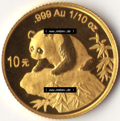 Münzen China Panda Goldmünze 1999 (2) Sammlung
