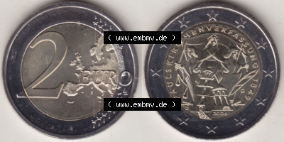 Münzen Euromünzen 2024, Deutschland 2 Euro Gedenkmünze 2024, D 175. Jubiläum Paulskirchenverfassung (2) Sammlung