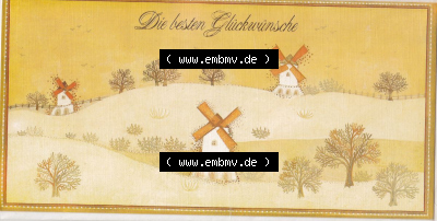 Ansichtskarte 3 gezeichnete Windmühlen, Die besten Glückwünsche (1) Sammlung