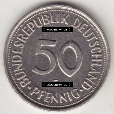 Münzen Deutschland 50 Pfennig der Deutschen Mark 1950-2001, 50 Pfennig 1984 F I (1) Sammlung