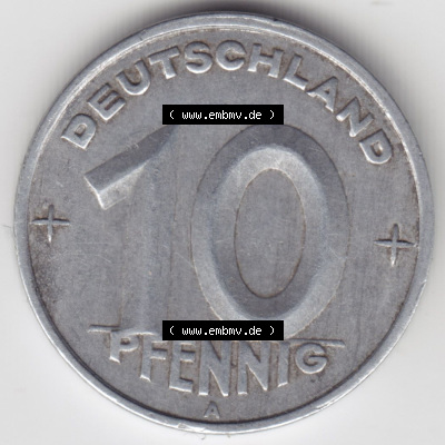 Münzen Deutschland DDR 10 Pfennig Umlaufmünze der DDR-Mark 1949, A 10 Pfennig Deutschland (2) Sammlung