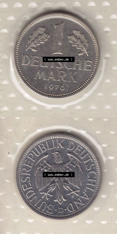 Münzen Deutschland Münzsätze Deutsche Mark Stempelglanz 1976, 1 DM-Mark (6) Sammlung
