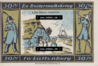 Notgeldscheine aus Lütjenburg 1921, 50 Pfennig, 1. Die Dänen kommen (2) Sammlung