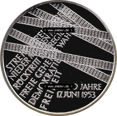 Münzen Euromünzen 2003, Deutschland 10 Euro Sondermünze 2003, 10 Euro 50 Jahre Volksaufstand (1) Sammlung