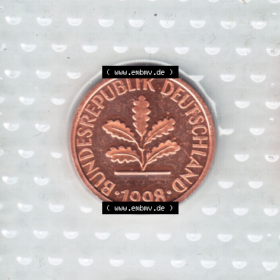 Münzen Deutschland Münzsätze Deutsche Mark Stempelglanz 1998, 1 Pfennig (2) Sammlung