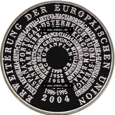 Münzen Euromünzen 2004, Deutschland 10 Euro Sondermünze 2004, 10 Euro Europäische Union (1) Sammlung