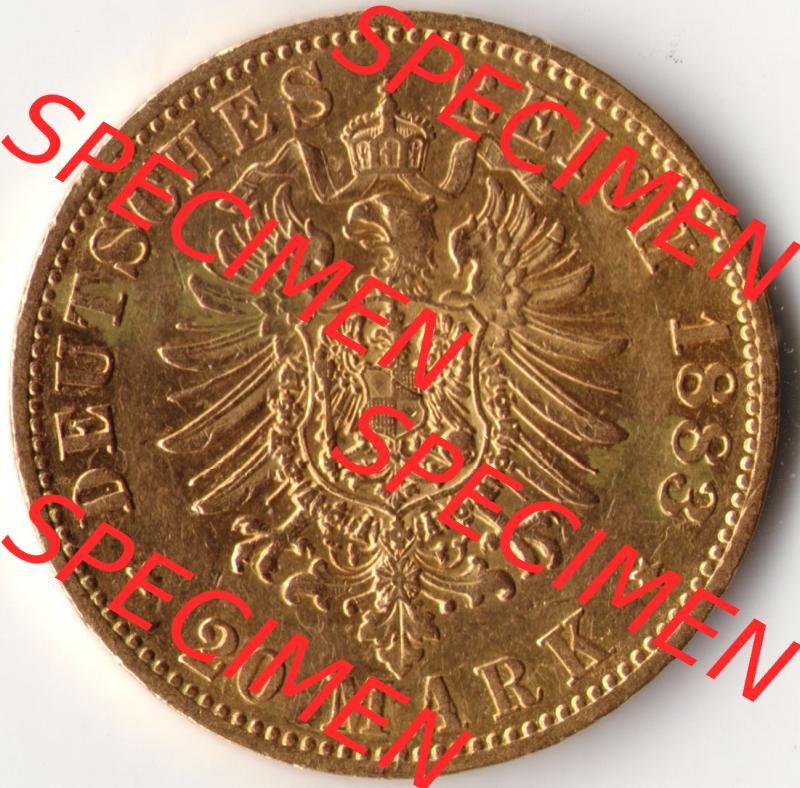 Münzen Deutsches Kaiserreich Goldmünze 1883. Vorderseite einer Münze aus dem deutschen Kaiserreich in Europa als Digitales Bild / Bildmaterial zum Herunterladen. Die Münze... Sammlung