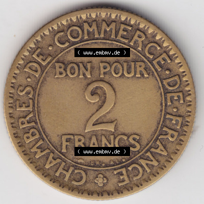 Münzen Frankreich Eurovorläufer, Umlaufmünze vor Euroeinführung 1920-1927, 2 Francs, Franken 1923. Vorderseite einer Münze... Sammlung